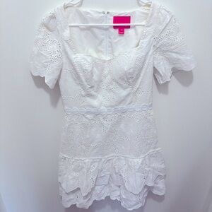 Lily Pulitzer White Eyelet Bonni Resort Tier Ruffle Dress Size 2